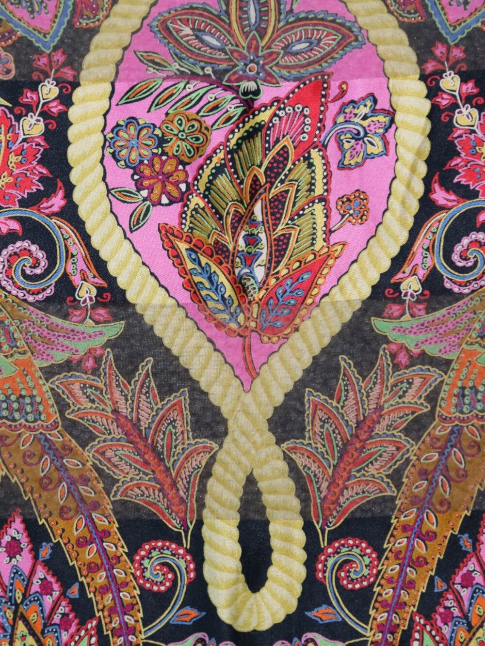 One of kind Auth Italy made Christian Dior Large silk scarf PHEASANT PAISLEY vtg - Picture 12 of 16